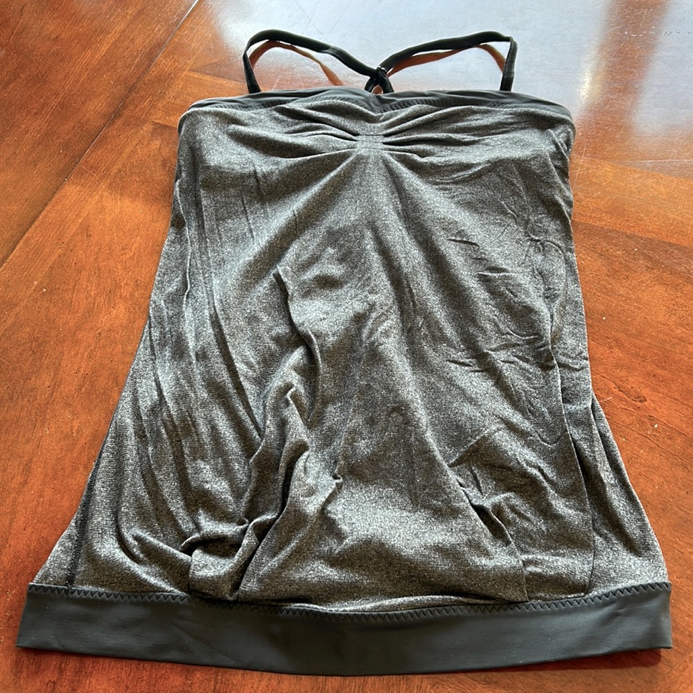 Lululemon, sports, tank top, gray with black, size small